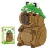 Foreverup Mini Building Blocks Set 1606pezzi, Mattoncini da Costruzione Capibara, Mini Blocchi da Animali, Regali Fai Da Te Adatto Miniatura Building Block Block Model per Ragazzi Ragazze (Cappello verde)