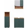 Vicco Set mobili bagno Irma, Quercia verde/oro, 3 parti