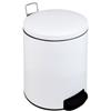 Adatto-M T112036 Pattumiera a pedale con coperchio chiusura silenziosa metallo bianco 3 litri