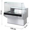 Banco Vetrina Refrigerato Semi-Ventilato Padova con Riserva e Vetri Dritti, Lunghezza 150 cm, -1°/+7°C, con Plexiglass e Vetro Intermedio - Full Optional