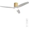 CREATE / WINDCALM M/Ventilatore da soffitto con luce legno chiaro pale bianche e telecomando / 40W, Silenzioso, Ø132 cm, 6 velocità, ABS, 3 temperature di luce, timer, funzione estate-inverno