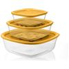 Guzzini Set 3 Baratoli 570 Cc / 1.400 Cc / 2.950 Cc Coperchio Giallo Mango