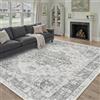 PureCozy Vintage Tappeto Salotto 200x300cm Grigio Grande Antiscivolo Lavabili in Lavatrice Cameretta Tappeti Soggiorno Camera da Letto Ufficio Carpet Morbido Pelo Corto Rug