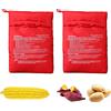 NAILAO 2 sacchetti per patate a microonde, riutilizzabili, per patate, per patate, forno a microonde (rosso)