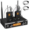 TONOR SISTEMA MICROFONO WIRELESS WALKIE TALKIE UHF 2 BODYPACK ARCHETTO LAVALIER AUDIO