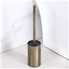 JIUJ Scopino per WC compatto con portascopino in acciaio inox, modello da appoggio, resistente ed efficace per la pulizia del bagno, colore oro. (Bronzo)