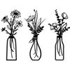 LuminCross Set di 3 Decorazioni da Parete in Metallo con Fiori e Vasi - Arte Murale Floreale Minimalista in Metallo Nero, Decorazioni Soggiorno, camera da letto, Sala da pranzo- Idea Regalo per Nuova Casa