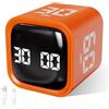 Cuteefun Cube Timer, Timer Pomodoro a Rotazione, 5/10/30/60 Minuti e Conto Alla Rovescia Personalizzato, Modalità Mute e Vibrazione, Volume Regolabile, Gestione del Tempo per Riunioni, Arancione