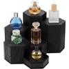 Guniata 6 supporti per profumi, esagonali in legno, decorazione vintage, per sculture, gioielli, statuette, cupcake e dessert (nero, 6 pezzi)