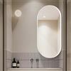 PHQCIV Specchio Angolare Girevole, Specchio Da Bagno Con Cornice In Metallo, Specchio Da Parete Ovale Con Supporto Girevole, Specchio Per Il Trucco,Per Installazione Ad Angolo(Size:30X50CM,Color:Bianco)