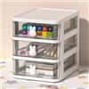 EHOTER Cassettiera da scrivania con cassetti, organizer da tavolo con grazioso manico a coniglio, per ufficio, camera da letto, garage (bianco, 3 strati)