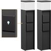 ledscom.de 2 lampioni da esterno PODEL, Smart Home, 39 cm, neri, 2 prese, con lampadina G9 inclusa, 596 lm, luce bianca