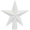 YYCRAFT Puntale per albero di Natale a forma di stella glitterata, 10 cm, bianco