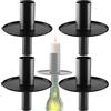 BANTI Portacandele Candelabro Nero Tappo per Bottiglia Portacandela Candelabri In Metallo Vintage Decorazione Candeliere da Tavolo per Matrimonio Halloween Natalizio 4 Pezzi