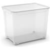 CFadda Keter T-Box XL Contenitore in Polipropilene Trasparente con Ruote e Coperchio, 55,5x39x42,5 cm, 70,2 L