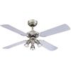 Westinghouse Ventilatore a Soffitto Princess Euro GU10, Finitura in Peltro Nero/Cromo, Pale in Argento/Grafite, metallo