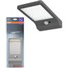 OSRAM Door LED Solar Sensor 4000K, luce solare LED, IP44, 3W, 320 lm, sensore di movimento, batteria solare, argento, montaggio a parete