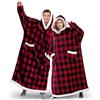 BTONGE Felpa Coperta con Cappuccio Gigante, Oversized Wearable Blanket Sweatshirt, Felpa da Indossare per Donne e Uomini, Coperta Indossabile per Adulti, Sherpa con Maniche e Tasca