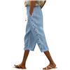 WZMYDBD Pantaloni Capri da Donna Casual in Cotone e Lino Pantaloni da Jogging a Gamba Dritta Larghi Taglie Forti Pantalone da Yoga con Tasche Elasticizzati in Vita Pantalone Capri da Donna Tinta Unita