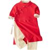 Generic Tuta per neonati per capodanno cinese, pagliaccetto retrò per bambini, tradizionale, per autunno e inverno, tuta calda per bambini, abbigliamento quotidiano e festival (A, 6-12 mesi)