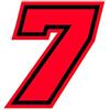 4R Quattroerre.it 13397 Numero Racing 7 Moto GP, Rosso Fluo, 10 x 9,5 cm
