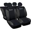 Auto Accessori Lupex Coprisedili Auto Compatibili con Cinquecento 500, Made in Italy, tessuto poliestere, Nero - Grigio Scuro