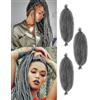 ADIASAI 3 confezioni di capelli grigi molli afro Twist con uncinetto, 61 cm, pre-separati, Marley, trecce all'uncinetto, extension sintetiche per donne nere