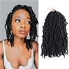 Alaleibaby Extension per capelli in stile locs all'uncinetto da 30,5 cm, locs morbide e ondulate, 6 confezioni/lotto, pre-ritorte, extension sintetiche da intrecciare alla dea in fibra sintetica (30,5 cm, colore