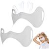 CHENNAN 2 toppe per crema solare per il contorno occhi, maschera facciale leggera, traspirante e protegge dal sole, con orecchini, per sport all'aperto e vacanze (colore grigio)