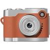 RiseNova Videocamera Vlog 1080P con anti-shake e luce LED, videocamera portatile per studenti, ricarica di tipo C (arancione)