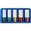 SW-Stahl Set di dadi ruota in acciaio SW 5 pezzi, 15-17-19-21-22 mm 07865L