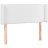 vidaXL Testiera con orecchie Bianca 103x16x78/88 cm Pelle finta