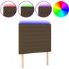 vidaXL Testiera LED marrone scuro 80x5x118/128 cm Tessuto