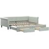 vidaXL Letto da giorno allungabile con cassetti grigio chiaro 100x200 cm in velluto