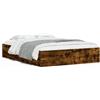 vidaXL Struttura letto con cassetti in rovere fumé 140x190cm materiale a base di legno