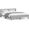 vidaXL Giroletto con testiera grigio Sonoma 150x200 cm in materiale ligneo
