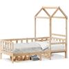 vidaXL Letto da giorno con tetto 80x200 cm in legno di pino massiccio