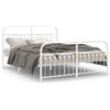 vidaXL Struttura letto con testiera e pediera in metallo bianco 150x200 cm