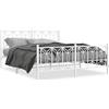 vidaXL Struttura letto con testiera e pediera in metallo bianco 150x200 cm