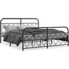 vidaXL Struttura letto con testiera e pediera in metallo nero 193x203 cm
