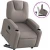 vidaXL Poltrona relax con supporto in piedi Tessuto taupe