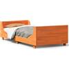 vidaXL Letto in legno massiccio senza materasso cera marrone 90x190 cm legno di pino