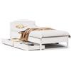 vidaXL Letto in legno massiccio senza materasso bianco 75x190 cm in legno di pino