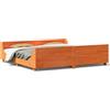 vidaXL Letto in legno massiccio senza materasso cera marrone 200x200 legno di pino
