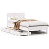 vidaXL Letto in legno massiccio senza materasso bianco 75x190 cm in legno di pino