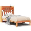 vidaXL Letto in legno massiccio con ripiano senza materasso Wax brown 75x190 cm