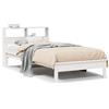 vidaXL Letto in legno massiccio con ripiano senza materasso bianco 100x200 cm pino