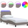 vidaXL Struttura letto senza materasso "Hanko" Taupe 90x190 cm tessuto