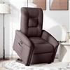 vidaXL Poltrona relax con supporto in piedi in tessuto marrone scuro