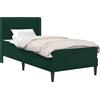 vidaXL Struttura letto con materasso verde scuro 90 x 190 cm in velluto